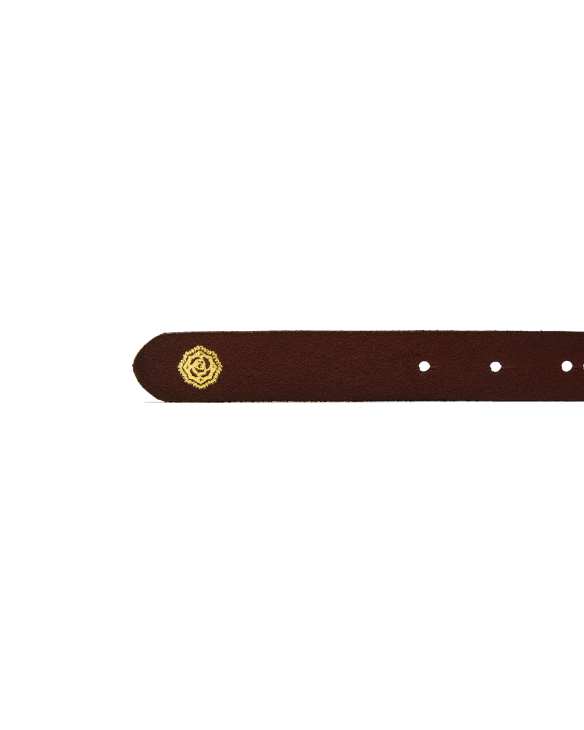 Rose Buckle Belt in Cognac Leather