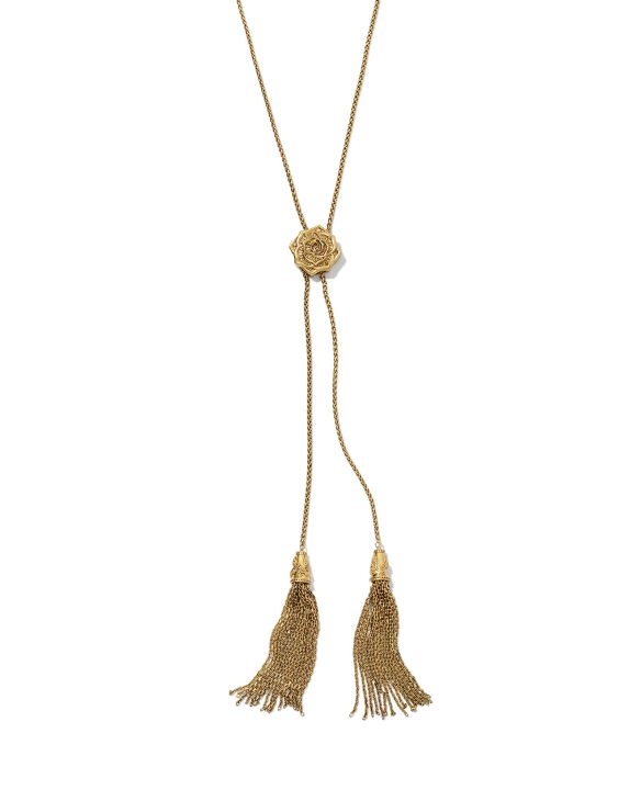 Ansel Rose Bolo Necklace in Vintage Gold