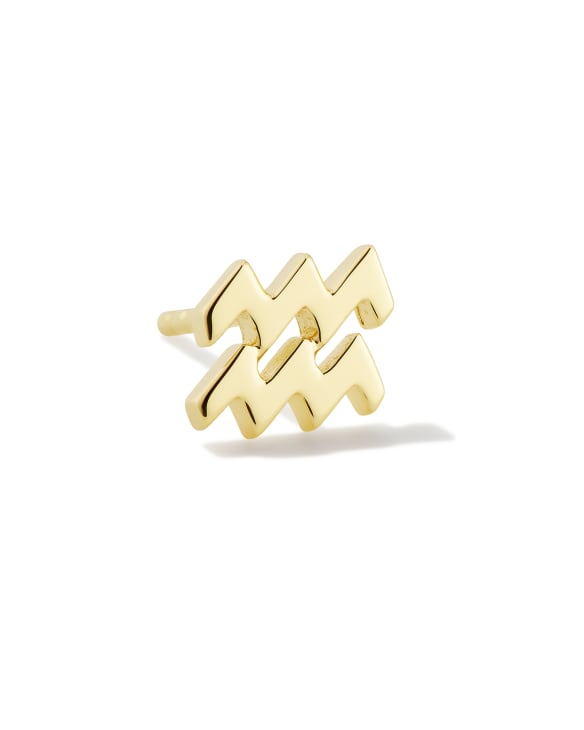 Aquarius Single Stud Earring in 18k Gold Vermeil