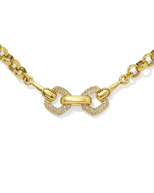 Beau Vintage Gold Pave Chain Bracelet in White CZ