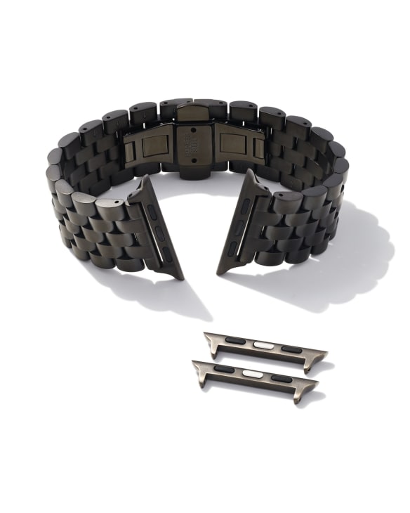 Beck 5 Link Watch Band in Black Stainless Steel