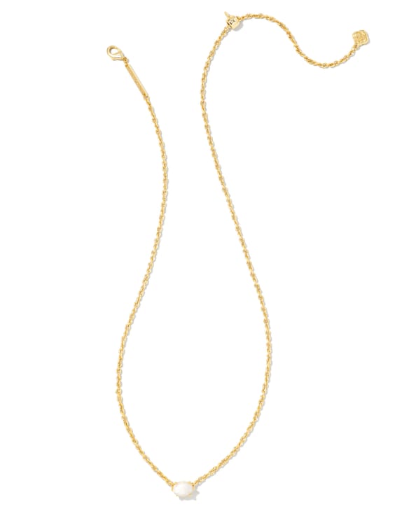 Cailin Gold Pendant Necklace in Ivory Mother-of-Pearl