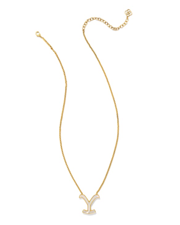 Yellow Rose by Kendra Scott x Yellowstone™ Vintage Gold Dutton Pendant Necklace in Ivory Mother-of-Pearl