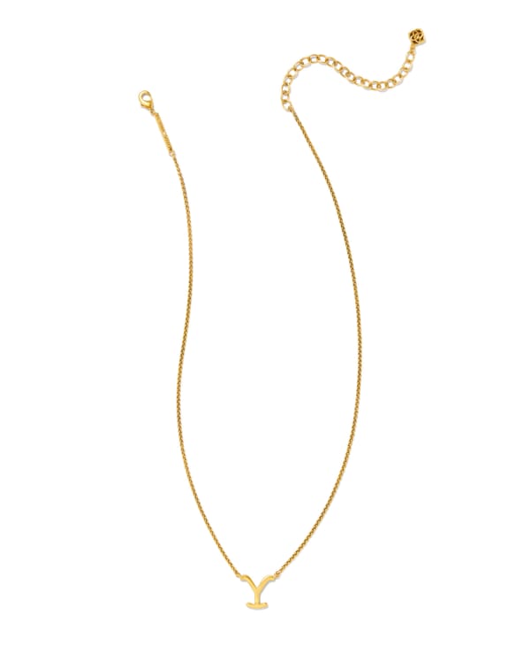 Yellow Rose by Kendra Scott x Yellowstone™ Dutton Small Short Pendant Necklace in Vintage Gold