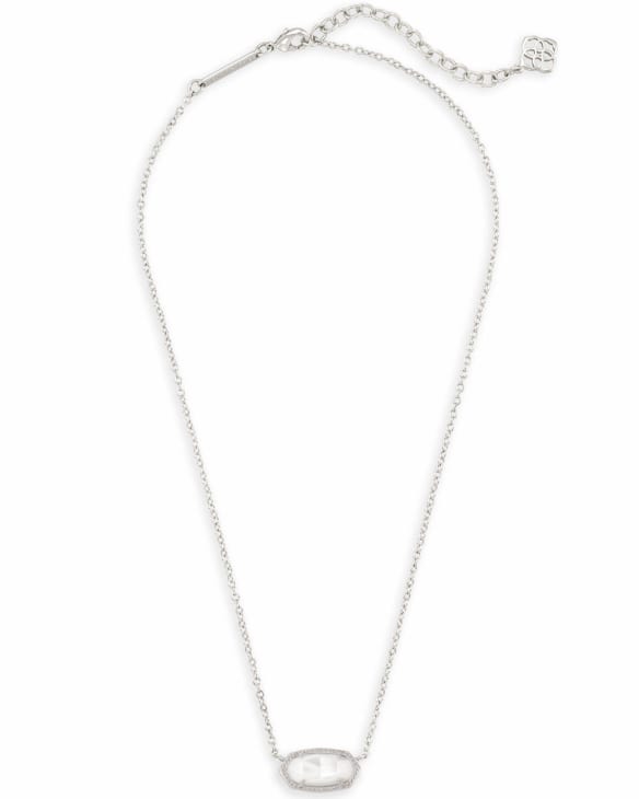 Elisa Silver Pendant Necklace in Ivory Mother-of-Pearl