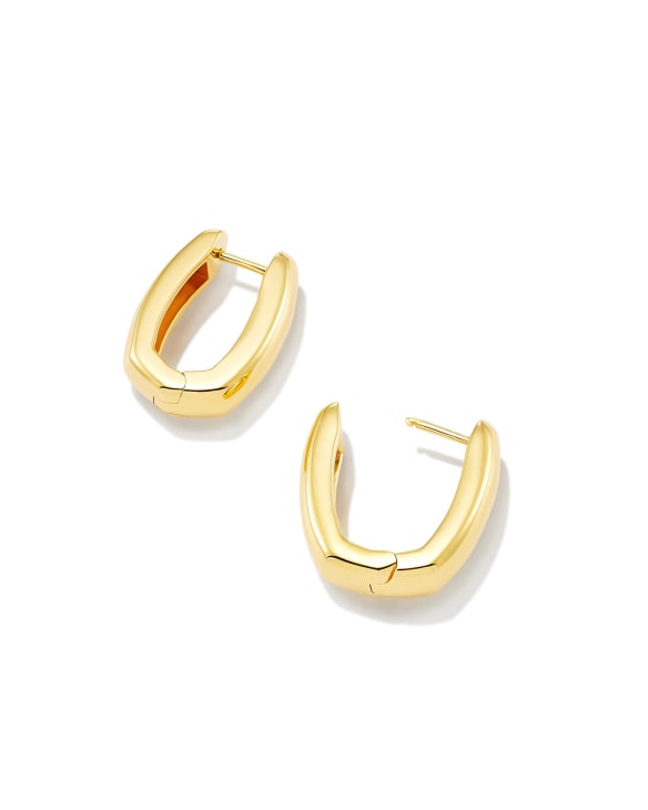 Ellen Wide Huggie Earrings in 18k Gold Vermeil