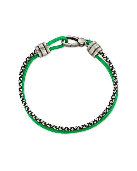 Kenneth Oxidized Sterling Silver Corded Bracelet in Verde Mix