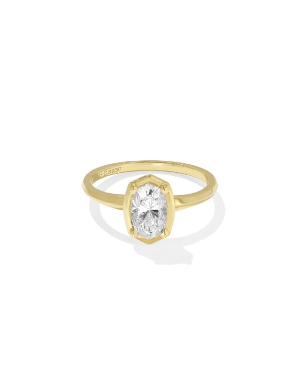 Lab Grown White Diamond Custom Elisa Statement Ring in 14k Yellow Gold