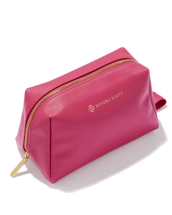 Large Cosmetic Zip Case in Hot Pink