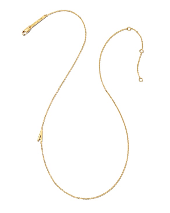 Letter A Inline Initial Necklace in 18k Gold Vermeil