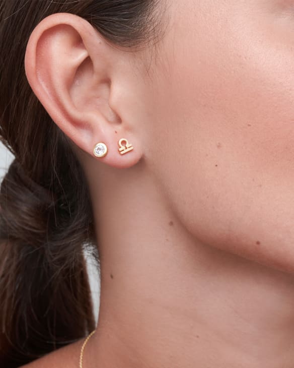 Libra Single Stud Earring in 18k Gold Vermeil