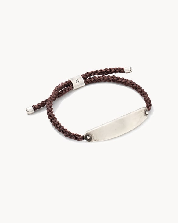 Robert Oxidized Sterling Silver Corded Bracelet in Dark Taupe