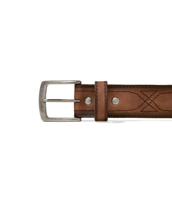 Men’s Stitched Belt in Milk Chocolate