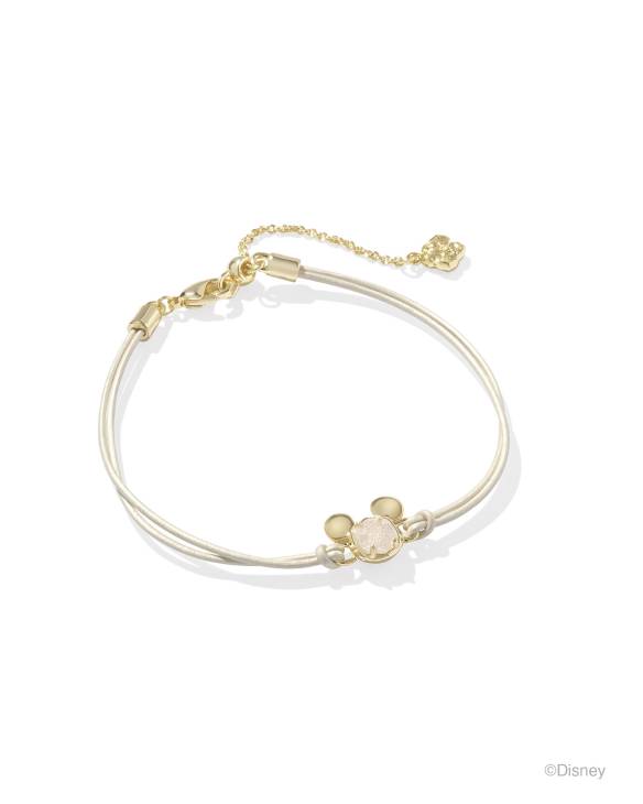 Disney | Kendra Scott Gold Mickey Mouse Corded Bracelet in Iridescent Drusy