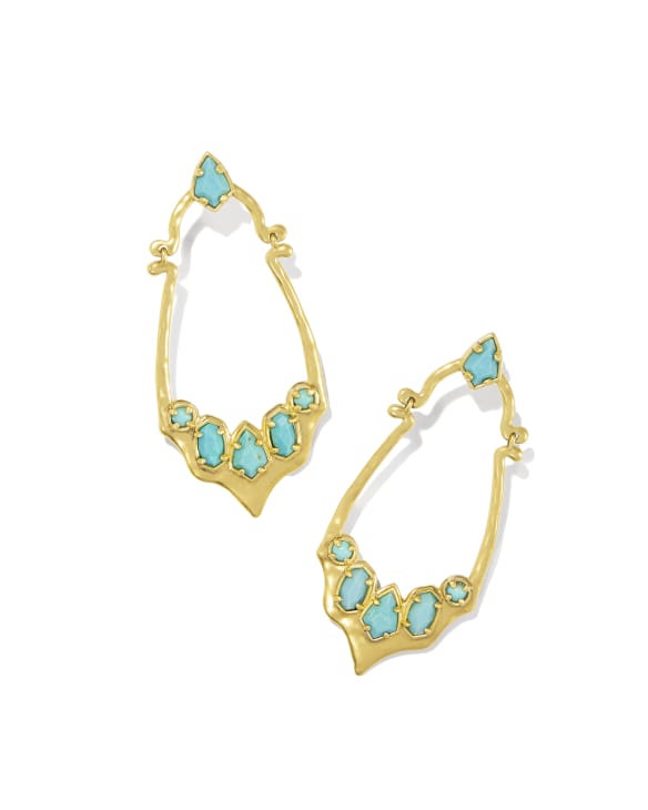 Yellow Rose by Kendra Scott x Yellowstone™ Vintage Gold Montana Statement Earrings in Variegated Turquoise Magnesite