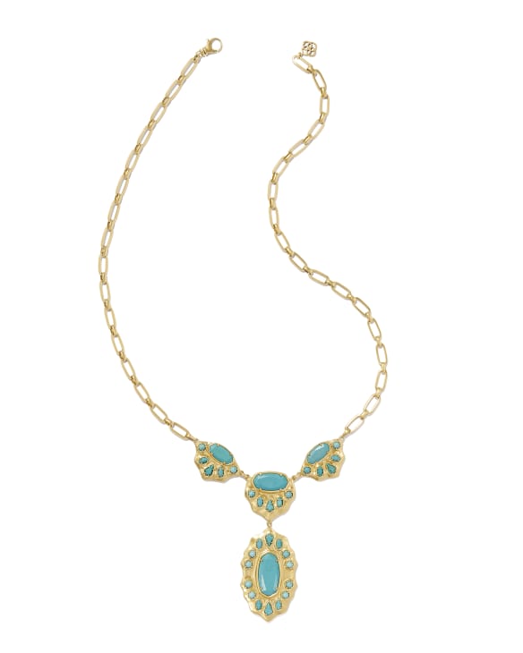 Yellow Rose by Kendra Scott x Yellowstone™ Vintage Gold Montana Statement Necklace in Variegated Turquoise Magnesite