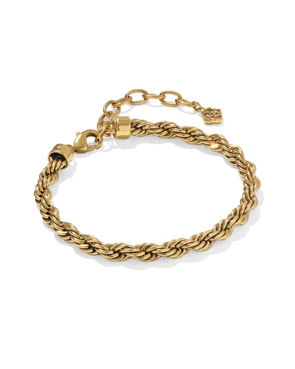 Noble Rope Link and Chain Bracelet in Vintage Gold