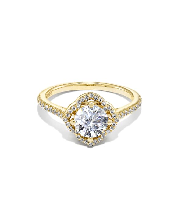 Lab Grown White Diamond Dira Signature Statement Ring in 14k Yellow Gold