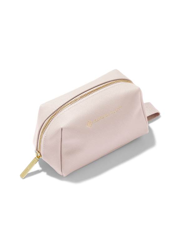 Small Cosmetic Zip Case in Light Pink