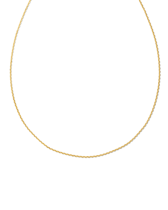 22 Inch Thin Chain Necklace in 18k Gold Vermeil